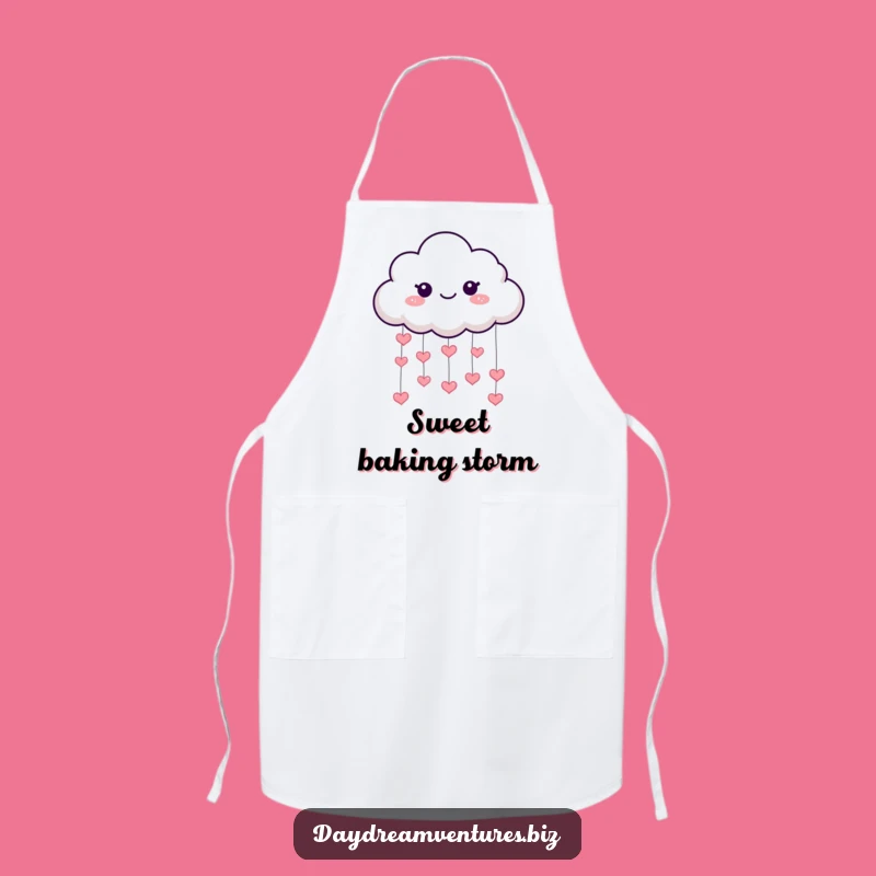 Funny Cloud Hearts Kitchen Apron: Bake with Love Gift