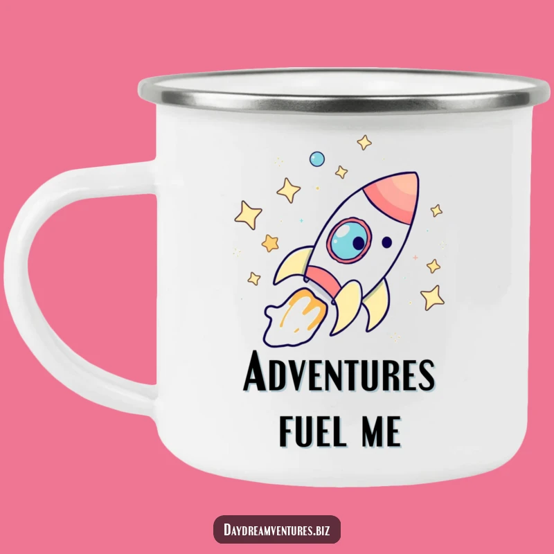Durable Funny Rocket Ship Camping Mug: Adventure Fuel Dish