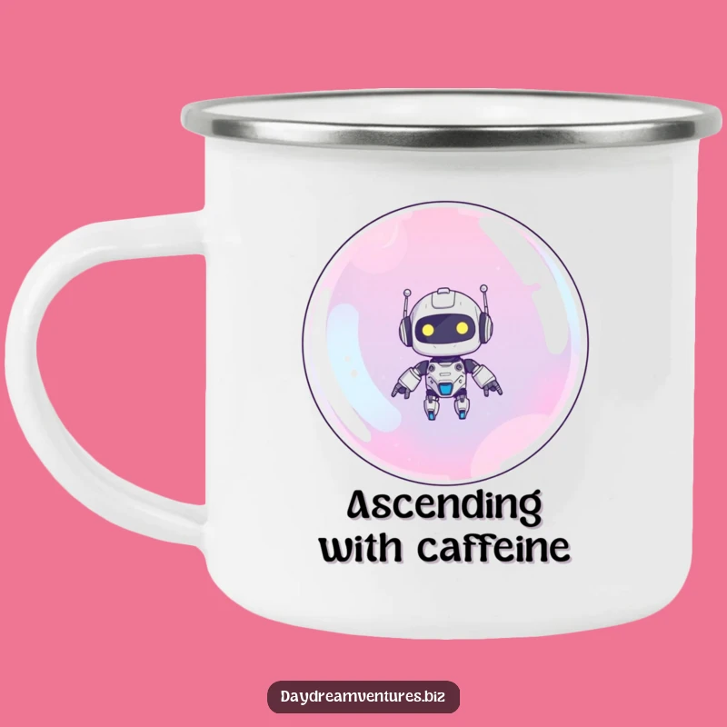 Funny Robot Camping Mug: Bubble Floating Adventure Camp Cup Funny Gift