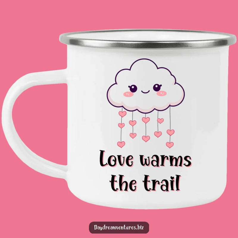 Durable Funny Cloud Hearts Camping Mug: Love Brew Dish