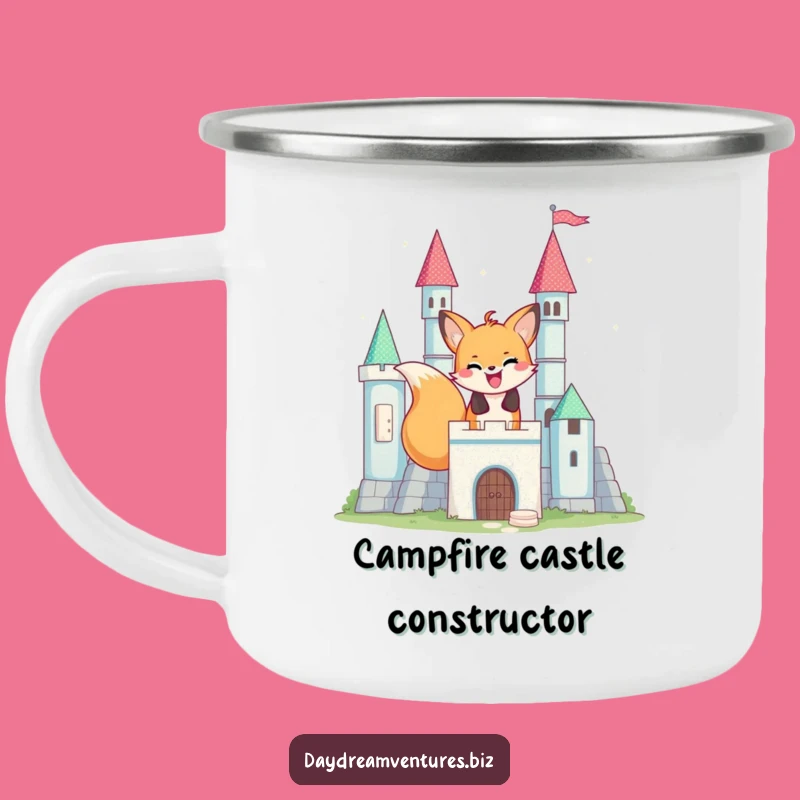 Funny Fox Castle Builder Camping Mug: Adventure and Imagination Afloat