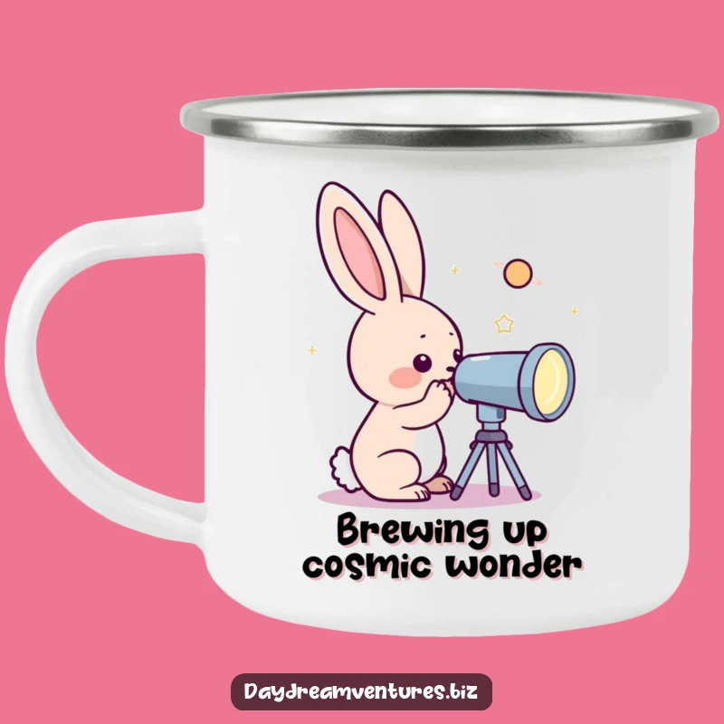 Funny Rabbit Telescope Camping Mug: Adventure Under the Stars