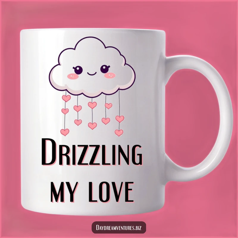 Funny Cloud Hearts Mug: Playful Rain of Love Gift