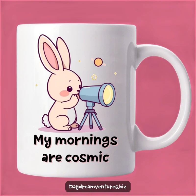 Funny Rabbit Telescope Mug: Explore Humor and the Cosmos