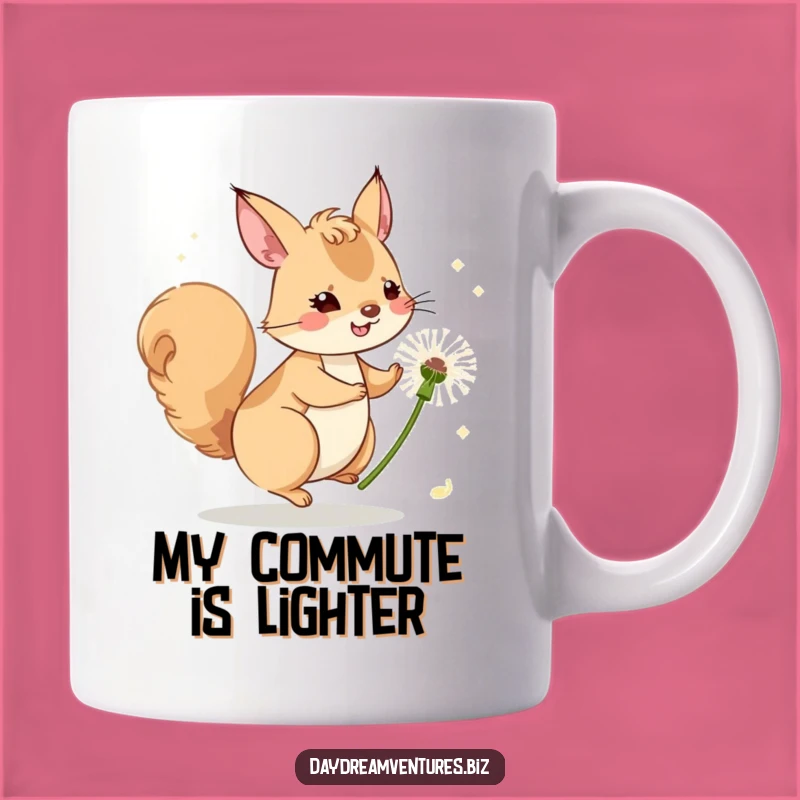 Funny Squirrel Dandelion Ride Mug: Whimsy for Your Morning Brew
