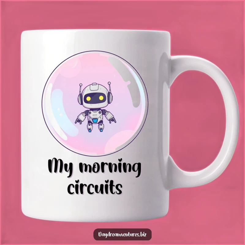 Funny Robot Mug: Bubble Floating Adventure Funny Sci-Fi Gift for Geeks