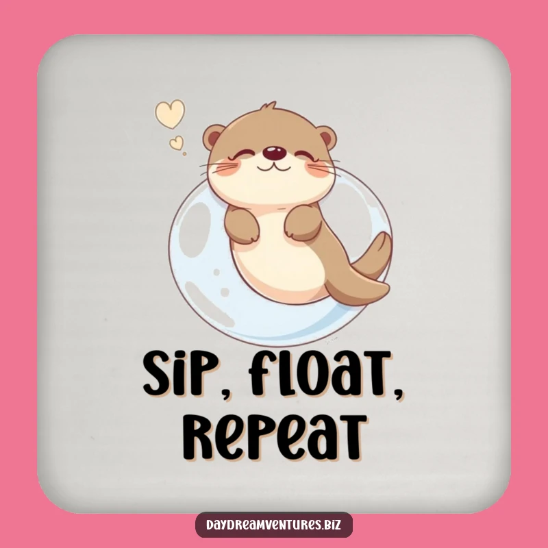 Funny Otter Bubble Dream Coaster: Protect Surfaces with Playful Humor