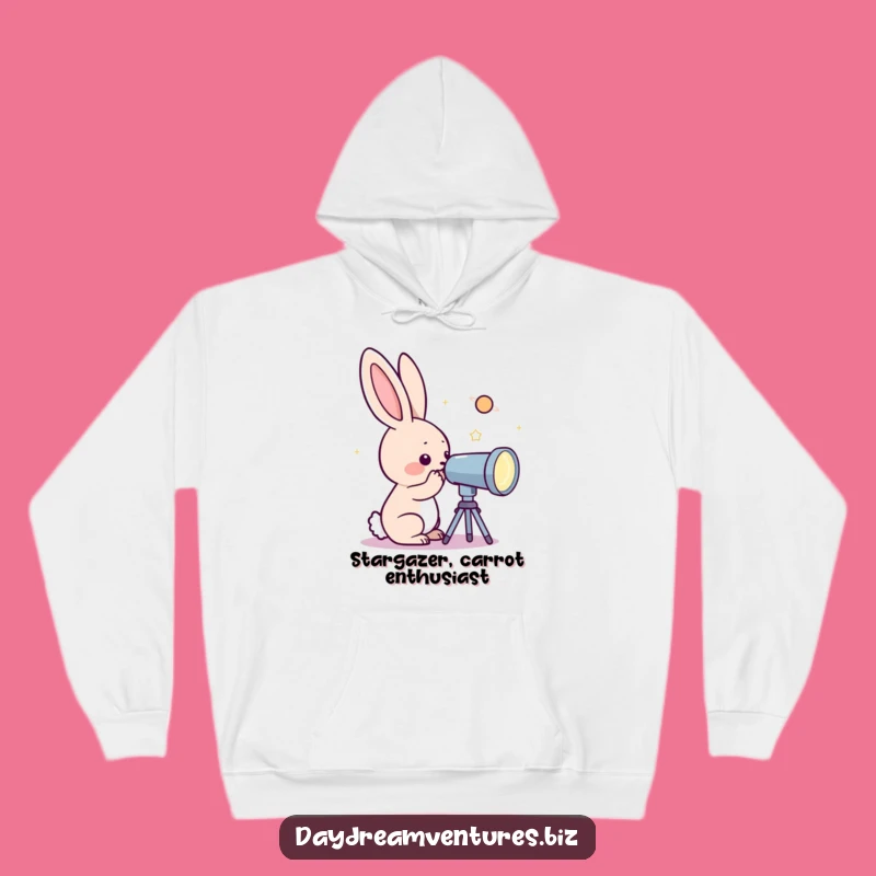 Cozy Funny Rabbit Telescope Hoodie: Warmth for Your Cosmic Journeys