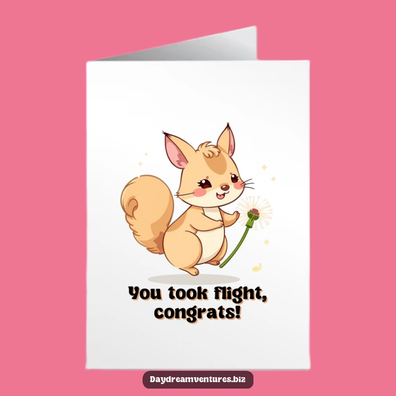 Free Printable Congrats Card: Dandelion Flight, Whimsical Downloadable Success