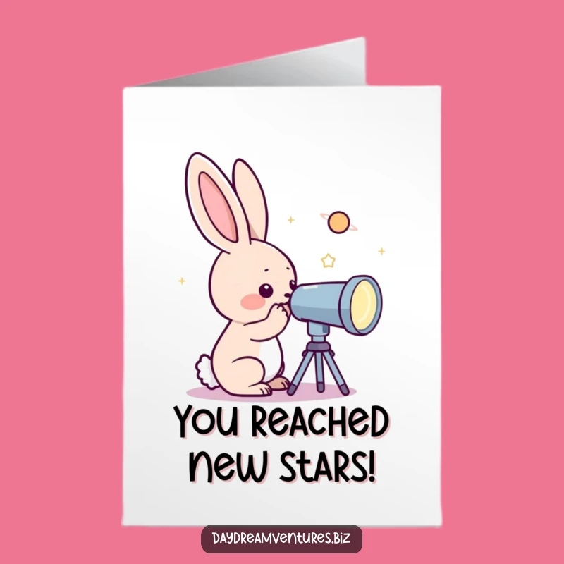 Free Printable Congrats Card: Rabbit's Planet View, Ambitious Downloadable Success