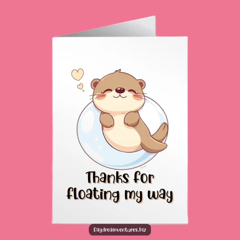 Free Printable Thank You Card: Otter's Dreamy Bubble, Grateful Downloadable Gift