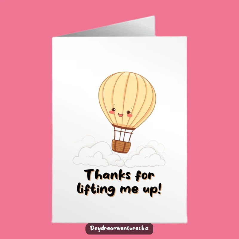 Free Printable Thank You Card: Hot Air Balloon's Peaceful Cloud Journey