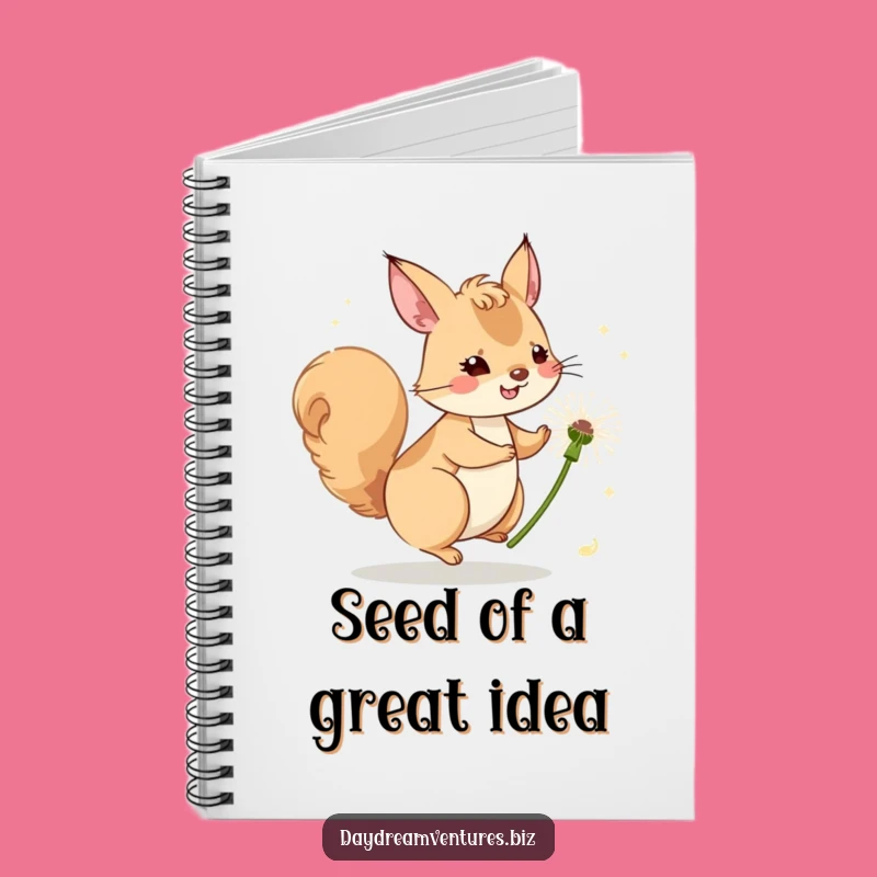 Funny Squirrel Dandelion Ride Notebook: Jot Down Your Airy Thoughts