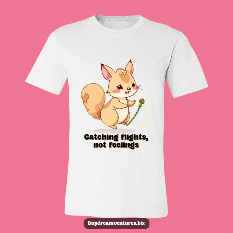 Funny Squirrel Dandelion Ride T-Shirt: Soar into Style with Humor