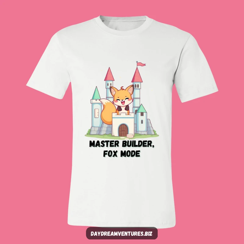 Funny Fox Castle Builder T-Shirt: Wear Your Imagination Proudly