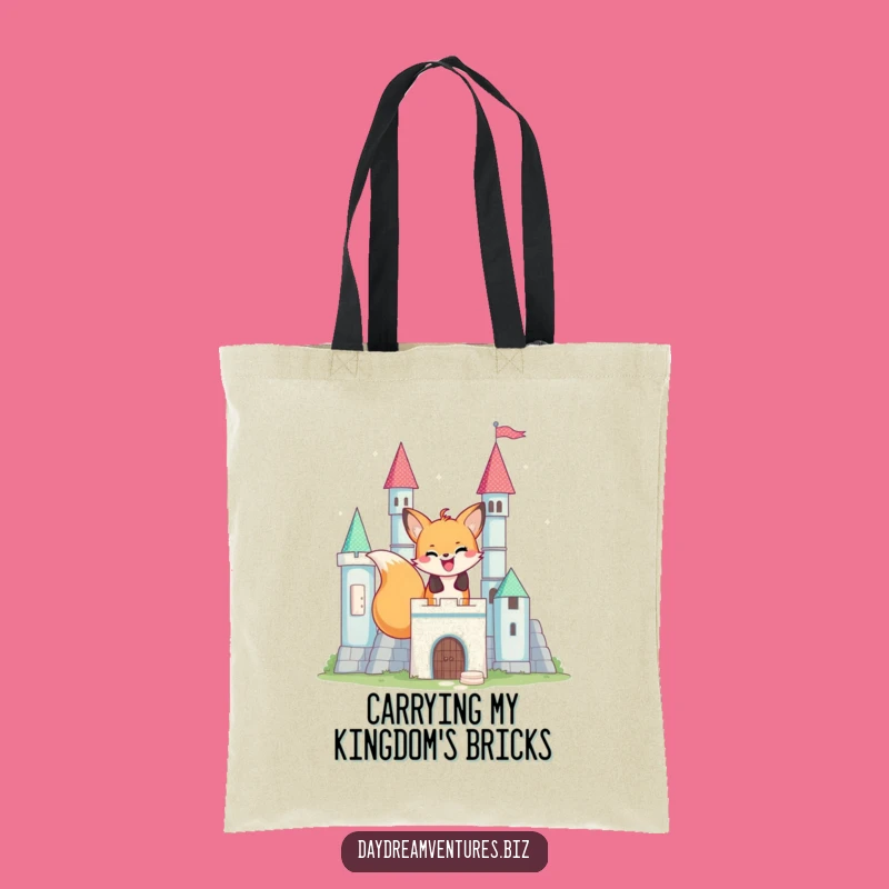 Funny Fox Castle Builder Tote Bag: Carry Your Projects in Style
